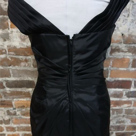 Mori Lee Womens Dress Size 8 Black One Shoulder Cocktail Party Wedding Guest - Picture 5 of 8